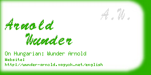 arnold wunder business card